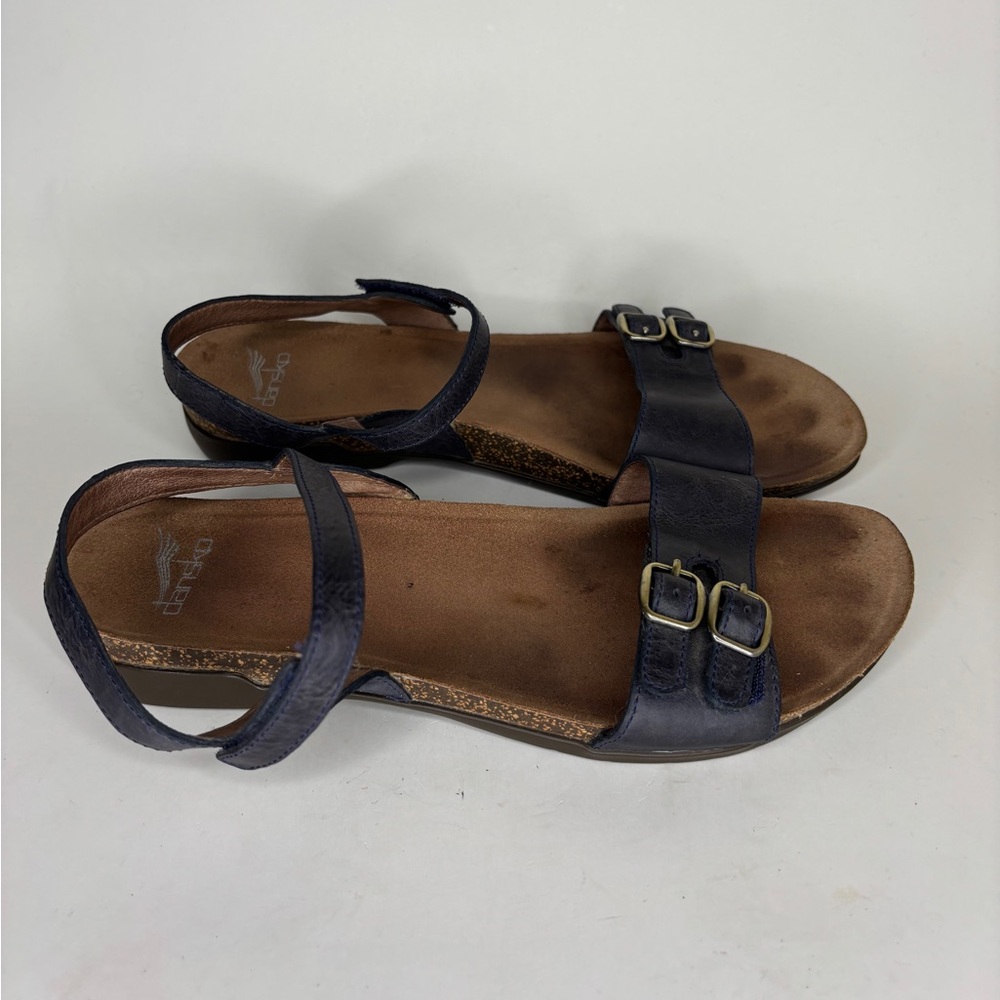 Dansko Sandals Ankle Strap Comfort Women Size 40 US 9 Purple Leather Comfort